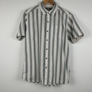 Kuhl Shirt S Men Gray Striped Button Up Short Sleeve Outdoors Hiking Classic
